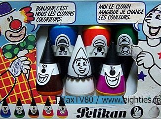 annees 80 années 80 80's feutres pelikan feutre souris clown clowns ecole souvenirs nostalgie